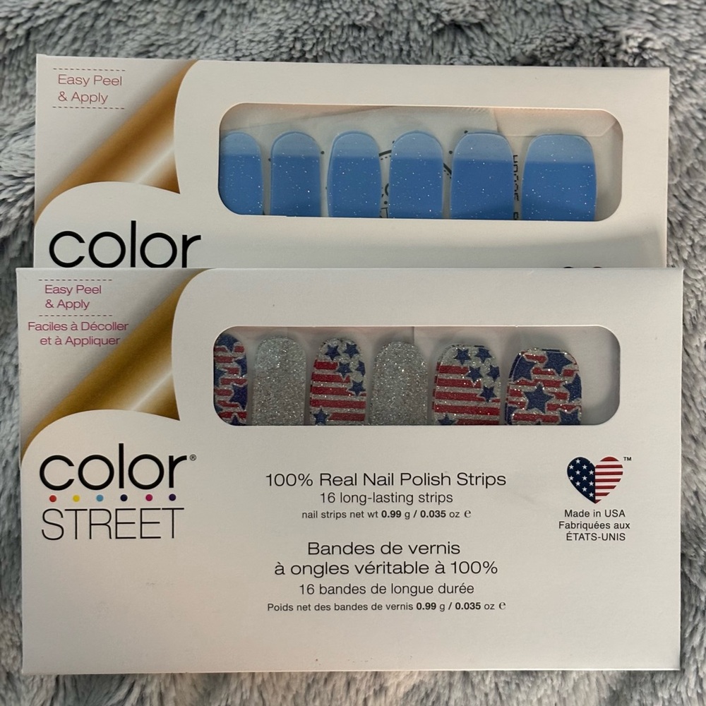 Color Street Nail Strips Glitz & Glory and Beach House Blues